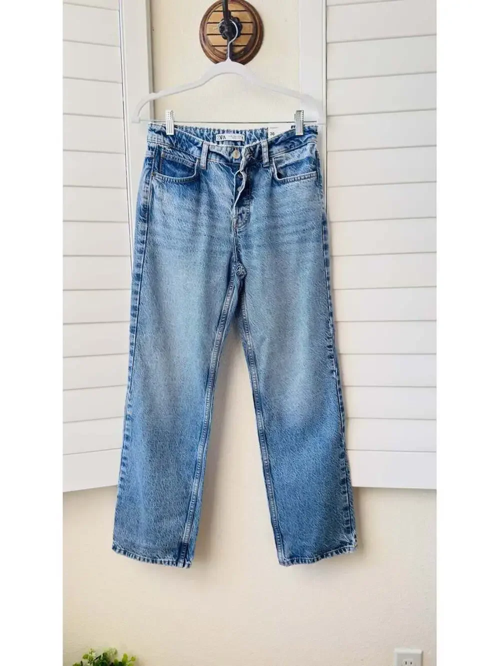 Zara Mid Rise Straight Leg Ankle Jeans Size US 4